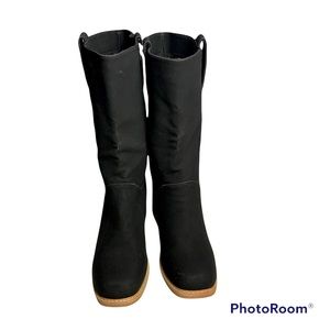 Dolce by Mojo Moxy Black Squared Toe Mid-Calf Slip On Boots Wm 8